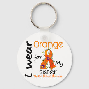 I Wear Orange 43 Sister MS Multiple Sclerosis Key Ring