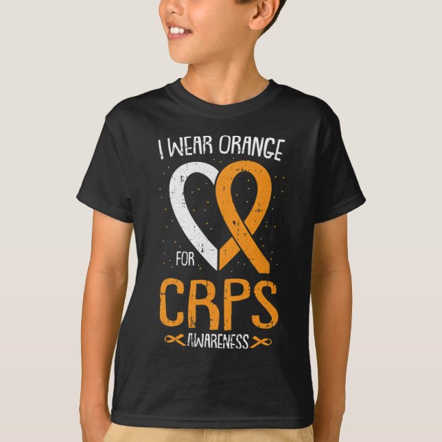 I Wear Orange CRPS Awareness Complex Regional Pain T-Shirt (Front)