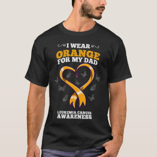 I Wear Orange Dad Leukaemia Cancer Awareness Blood T-Shirt