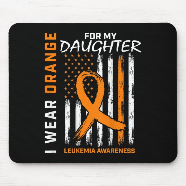 I Wear Orange For Daughter Leukaemia Awareness Ame Mouse Pad (Front)