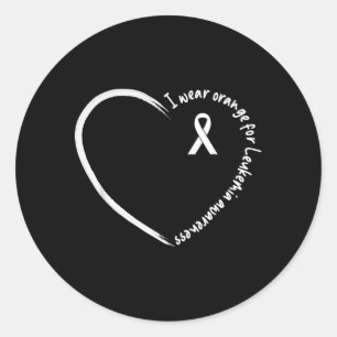 I Wear Orange For Leukaemia Awareness Shirts Classic Round Sticker