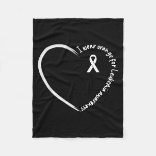I Wear Orange For Leukaemia Awareness Shirts Fleece Blanket