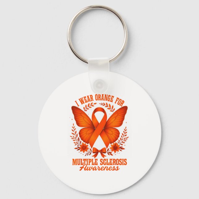 I Wear Orange For Multiple Sclerosis Awareness Ms  Key Ring (Front)