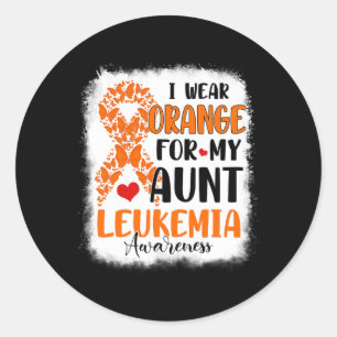 I Wear Orange For My Aunt Leukaemia Awareness Mont Classic Round Sticker