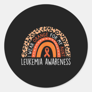 I Wear Orange For My Aunt Leukaemia Awareness Mont Classic Round Sticker