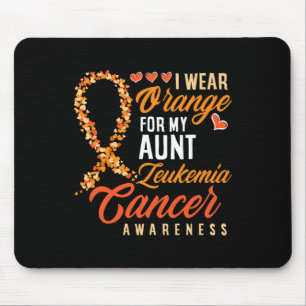 I Wear Orange For My Aunt Leukaemia Cancer Awarene Mouse Pad