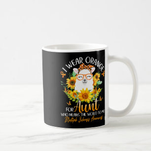 I Wear Orange For My Aunt Ms Awareness Llama Sunfl Coffee Mug