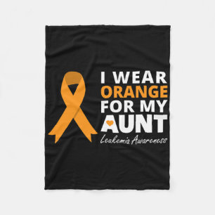 I Wear Orange For My Aunt Ribbon Family Warrior Fleece Blanket