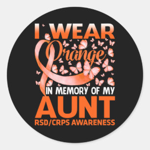 I Wear Orange For My Aunt Rsd Crps Awareness 1 Classic Round Sticker