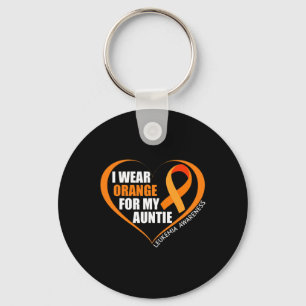 I Wear Orange For My Auntie Leukaemia Awareness Key Ring