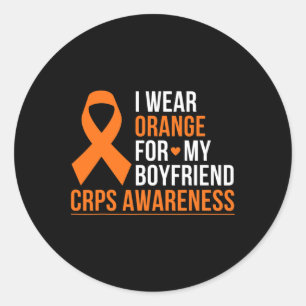 I Wear Orange For My Boyfriend Rsd Crps Awareness Classic Round Sticker