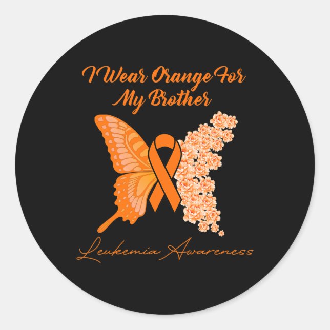 I wear Orange for my Brother - Leukaemia Awareness Classic Round Sticker (Front)