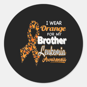 I wear Orange for my Brother Leukaemia Awareness Classic Round Sticker