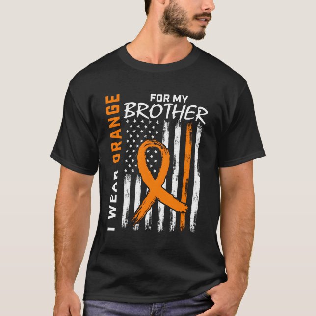 I Wear Orange For My Brother Leukaemia Awareness F T-Shirt (Front)