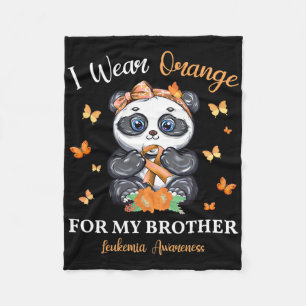 I Wear Orange For My Brother Leukemia Awareness Pa Fleece Blanket