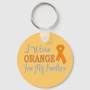 I Wear Orange For My Brother (Orange Ribbon) Key Ring