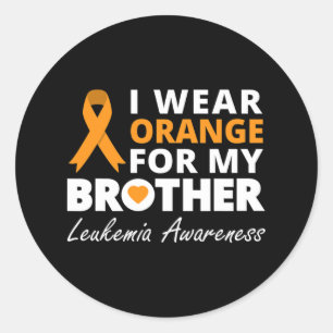 I Wear Orange For My Brother Ribbon Family Warrior Classic Round Sticker