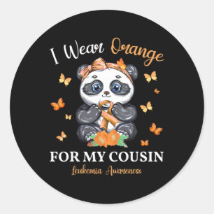 I Wear Orange For My Cousin Leukaemia Awareness Pa Classic Round Sticker