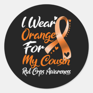I Wear Orange For My Cousin Rsd Crps Awareness  Classic Round Sticker