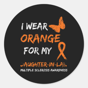 I Wear Orange For My Daughter-in-law Multiple Scle Classic Round Sticker