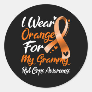 I Wear Orange For My Grammy Rsd Crps Awareness 1 Classic Round Sticker