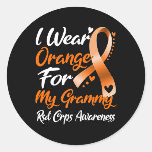 I Wear Orange For My Grammy Rsd Crps Awareness 1 Classic Round Sticker