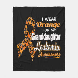 I wear Orange for my Granddaughter Leukaemia Awar Fleece Blanket
