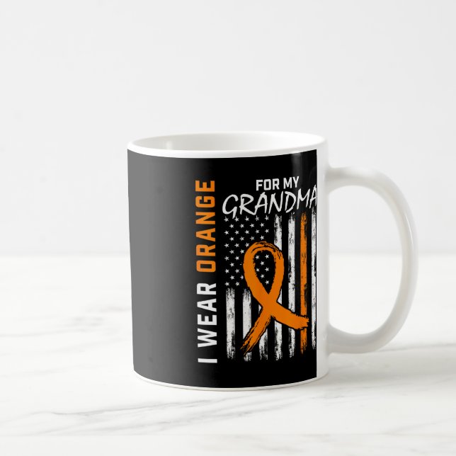 I Wear Orange For My Grandma Leukaemia Cancer Awar Coffee Mug (Right)