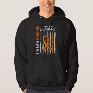 I Wear Orange For My Grandma Leukemia Awareness Fl Hoodie