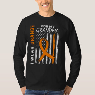 I Wear Orange For My Grandma Leukemia Awareness Fl T-Shirt