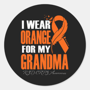 I Wear Orange For My Grandma Rsd Crps Awareness Fe Classic Round Sticker