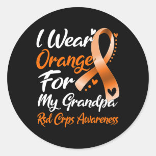 I Wear Orange For My Grandpa Rsd Crps Awareness Classic Round Sticker
