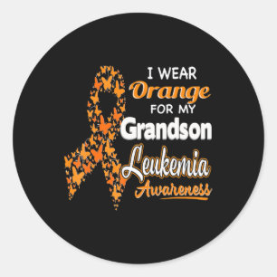 I wear Orange for my Grandson Leukaemia Awareness Classic Round Sticker
