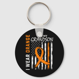 I Wear Orange For My Grandson Leukaemia Cancer Awa Key Ring