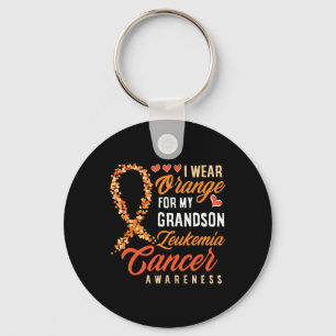 I Wear Orange For My Grandson Leukaemia Cancer Awa Key Ring