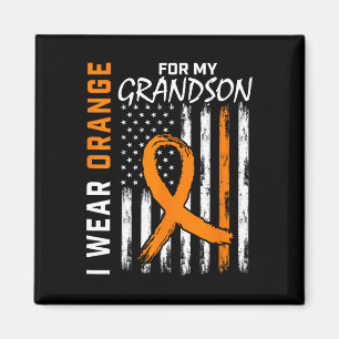 I Wear Orange For My Grandson Leukaemia Cancer Awa Magnet