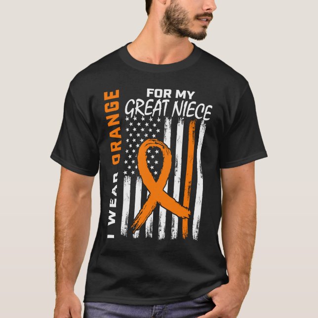 I Wear Orange For My Great Niece Leukaemia Awarene T-Shirt (Front)