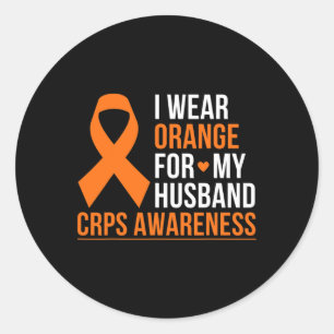 I Wear Orange For My Husband Rsd Crps Awareness Mo Classic Round Sticker