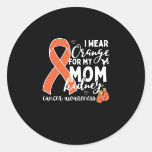 i wear orange for my mum kidney cancer awareness classic round sticker