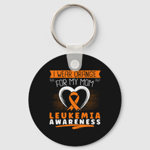I Wear Orange For My Mum Leukaemia Awareness Heart Key Ring