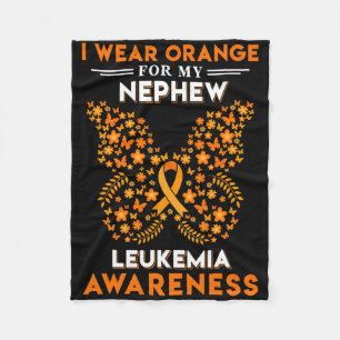 I Wear Orange For My Nephew Blood Leukaemia Cancer Fleece Blanket
