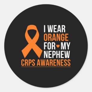 I Wear Orange For My Nephew Rsd Crps Awareness Mon Classic Round Sticker
