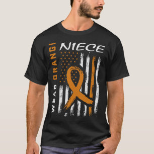 I Wear Orange For My Niece Leukaemia Awareness Ame T-Shirt