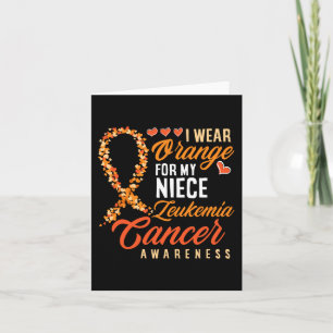 I Wear Orange For My Niece Leukaemia Cancer Awaren Card