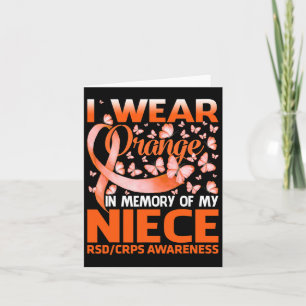 I Wear Orange For My Niece Rsd Crps Awareness Card