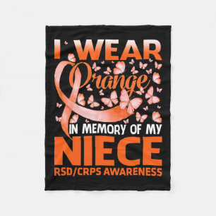 I Wear Orange For My Niece Rsd Crps Awareness Fleece Blanket
