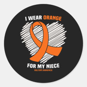 I Wear Orange For My Niece Rsdcrps Awareness Classic Round Sticker