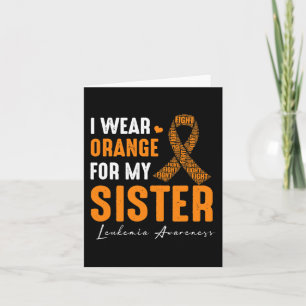I Wear Orange For My Sister Leukaemia Cancer Match Card