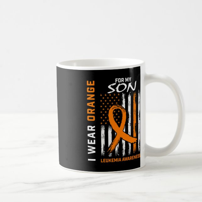 I Wear Orange For My Son Leukaemia Awareness Ameri Coffee Mug (Right)