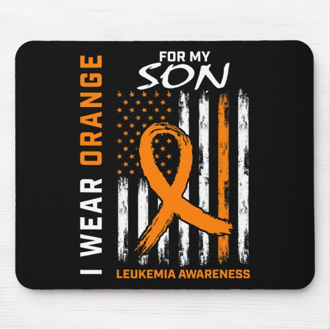 I Wear Orange For My Son Leukaemia Awareness Ameri Mouse Pad (Front)